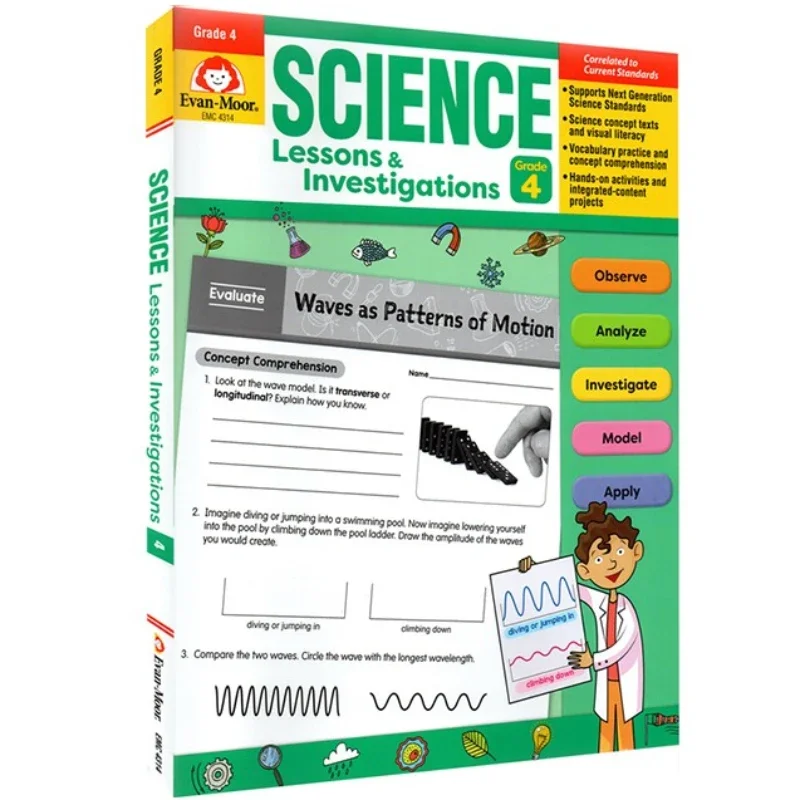 Evan-Moor Science Lessons and Investigations, Grade 4 Workbook,aged 8 9 10 11, English book 9781645140061
Evan-Moor Science Lessons and Investigations, Grade 4 Workbook,aged 8 9 10 11, English book 9781645140061