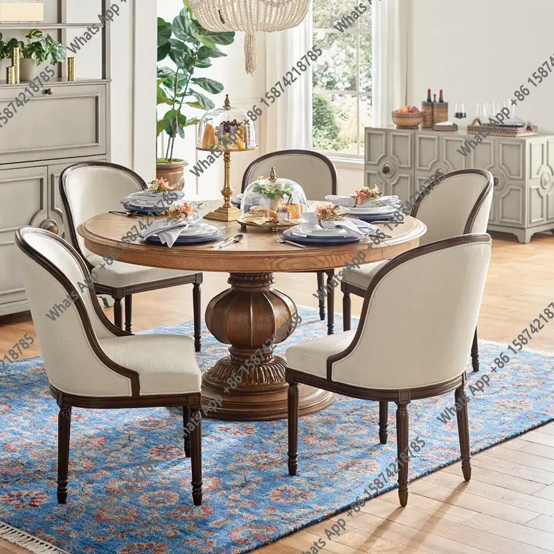 X30 American Rural Solid Wood Old Round Dining Table Household Simple Fashion Generous Dining Table Model Room Furniture Custom
X30 American Rural Solid Wood Old Round Dining Table Household Simple Fashion Generous Dining Table Model Room Furniture Custom