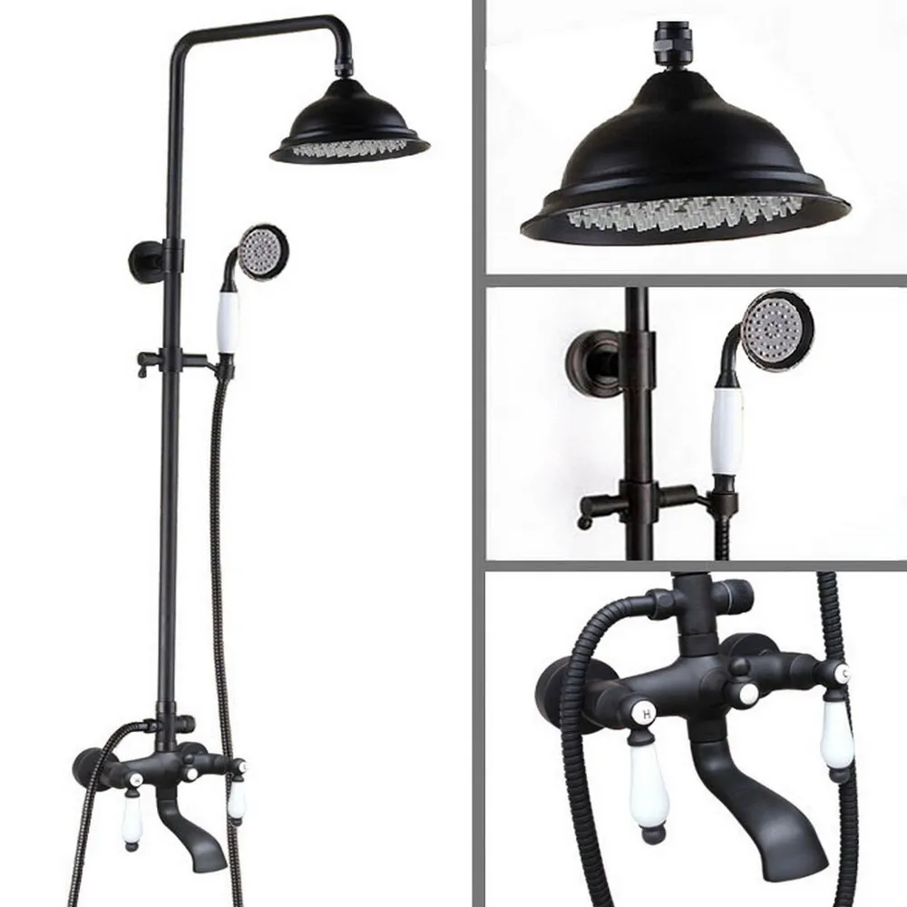 Black Oil Rubbed Brass Bathroom Rain Shower Faucet Set Tub Mixer Tap Wall Mounted ahg144
Black Oil Rubbed Brass Bathroom Rain Shower Faucet Set Tub Mixer Tap Wall Mounted ahg144