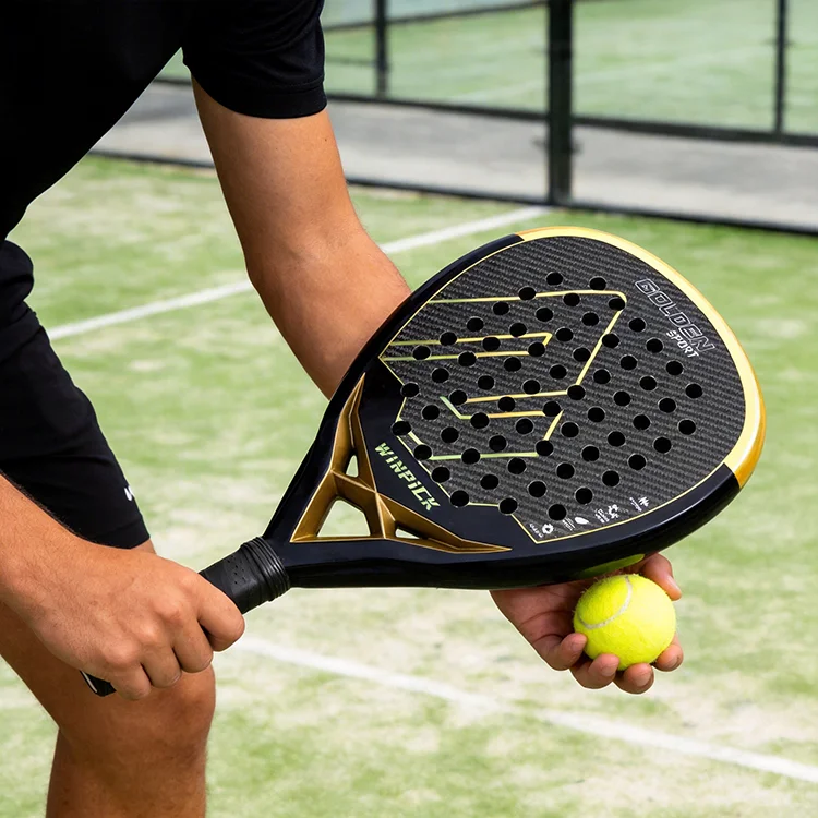 Premium Carbon fiber material 18K padel racket, custom teardrop rough matte surface design, balanced weight distribution for smo
Premium Carbon fiber material 18K padel racket, custom teardrop rough matte surface design, balanced weight distribution for smo