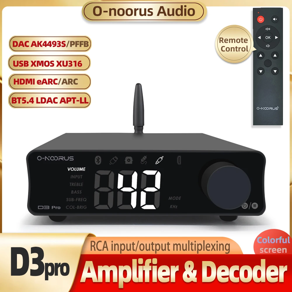 Stereo Amplifier:O-NOORUS D3( PRO) TPA3255 PFFB Stereo Amplifier and Decoder with HDMI ARC Bluetooth5.4 USB Optical Coaxial RCA
Stereo Amplifier:O-NOORUS D3( PRO) TPA3255 PFFB Stereo Amplifier and Decoder with HDMI ARC Bluetooth5.4 USB Optical Coaxial RCA