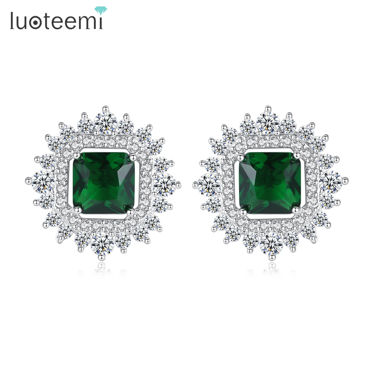 LUOTEEMI Big Green White Square Stone Stud Earring for Lady Girl Daily Wearing Accessories Women Wedding Party Accessories
LUOTEEMI Big Green White Square Stone Stud Earring for Lady Girl Daily Wearing Accessories Women Wedding Party Accessories