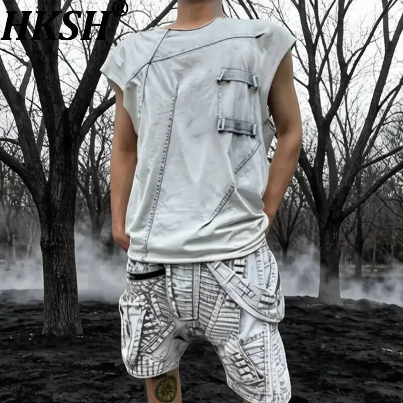HKSH Summer New Men's Tide Dark Waste Land Reversible Asymmetrical Tie-Dye Sleeveless T-shirt Chic Ins Y2K Vintage Tees HK24422
HKSH Summer New Men's Tide Dark Waste Land Reversible Asymmetrical Tie-Dye Sleeveless T-shirt Chic Ins Y2K Vintage Tees HK24422
