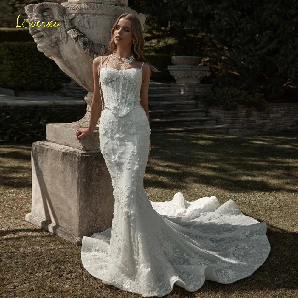 Loverxu Русалка Сексуальные свадебные платья с вырезом лодочкой на тонких бретельках Vestido De Novia Кружевное свадебное платье с бисером и блестками на заказ
Loverxu Русалка Сексуальные свадебные платья с вырезом лодочкой на тонких бретельках Vestido De Novia Кружевное свадебное платье с бисером и блестками на заказ