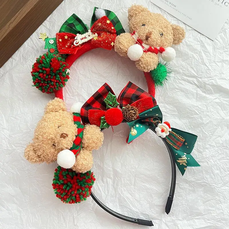 Christmas Headband With Bear Bows Hair Band 2025 Christmas Party Headwear Plush Cartoon Animal Hair hoop Girls New Year Gifts
Christmas Headband With Bear Bows Hair Band 2025 Christmas Party Headwear Plush Cartoon Animal Hair hoop Girls New Year Gifts