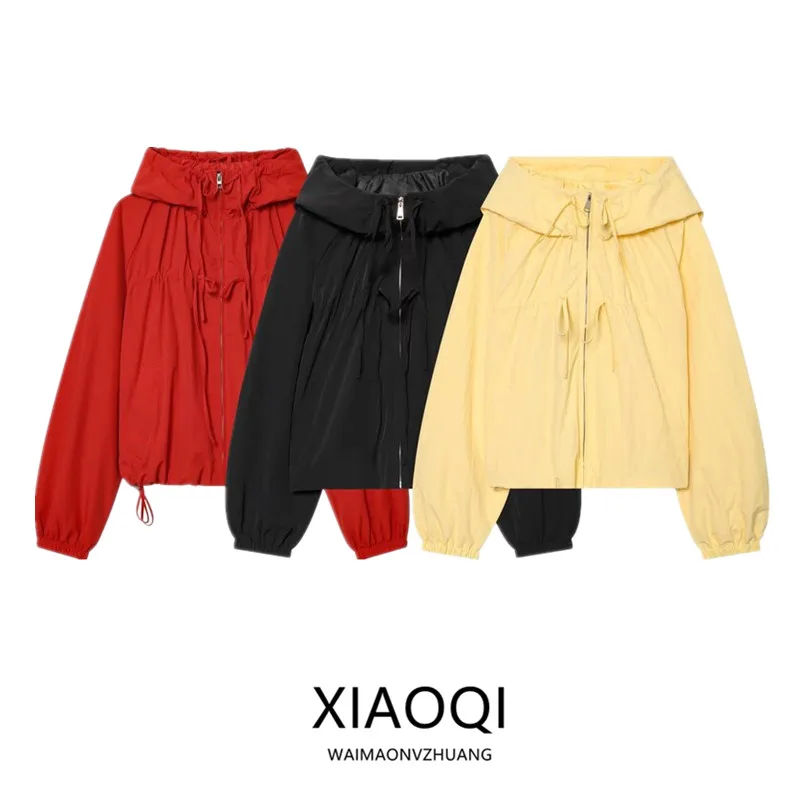 Spring 2026 New Arrival Women's Nylon Jacket with Hat And Knot Versatile Outerwear Commute Style Loose Fit Long Sleeve
Spring 2026 New Arrival Women's Nylon Jacket with Hat And Knot Versatile Outerwear Commute Style Loose Fit Long Sleeve