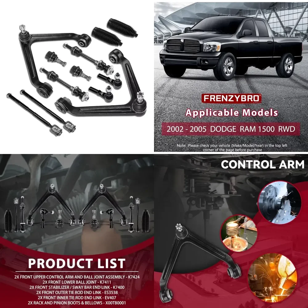 AP01 Frenzybro 12pcs Front Control Arm with Ball Joints Suspension Kit for Ram 1500 2WD 2002–2005 K7400 K7424 K7411
AP01 Frenzybro 12pcs Front Control Arm with Ball Joints Suspension Kit for Ram 1500 2WD 2002–2005 K7400 K7424 K7411