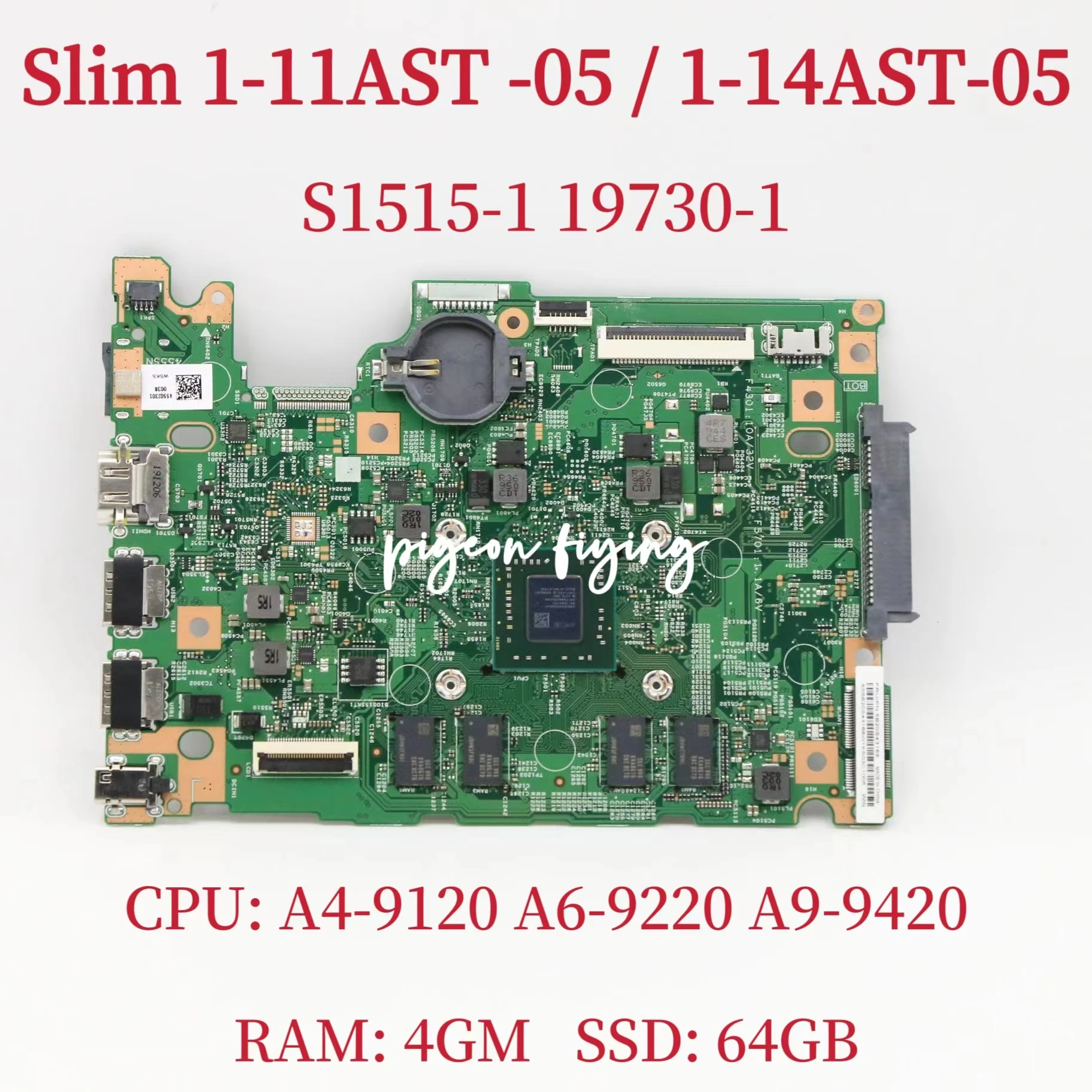 19730-1 для Lenovo Ideapad Slim 1-11AST-05 1-14AST-05 материнская плата для ноутбука CPU: Φ Стандартная оперативная память: 4 Гб SSD:64 Гб тест ОК
19730-1 для Lenovo Ideapad Slim 1-11AST-05 1-14AST-05 материнская плата для ноутбука CPU: Φ Стандартная оперативная память: 4 Гб SSD:64 Гб тест ОК