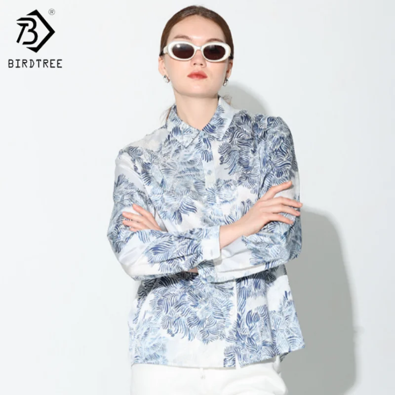 Birdtree,19MM 45% Silk 55% Cotton Blouse,Women Cotton Satin Lapel Tops,Commuting Style Print Shirt,2025 New T5D902JF
Birdtree,19MM 45% Silk 55% Cotton Blouse,Women Cotton Satin Lapel Tops,Commuting Style Print Shirt,2025 New T5D902JF
