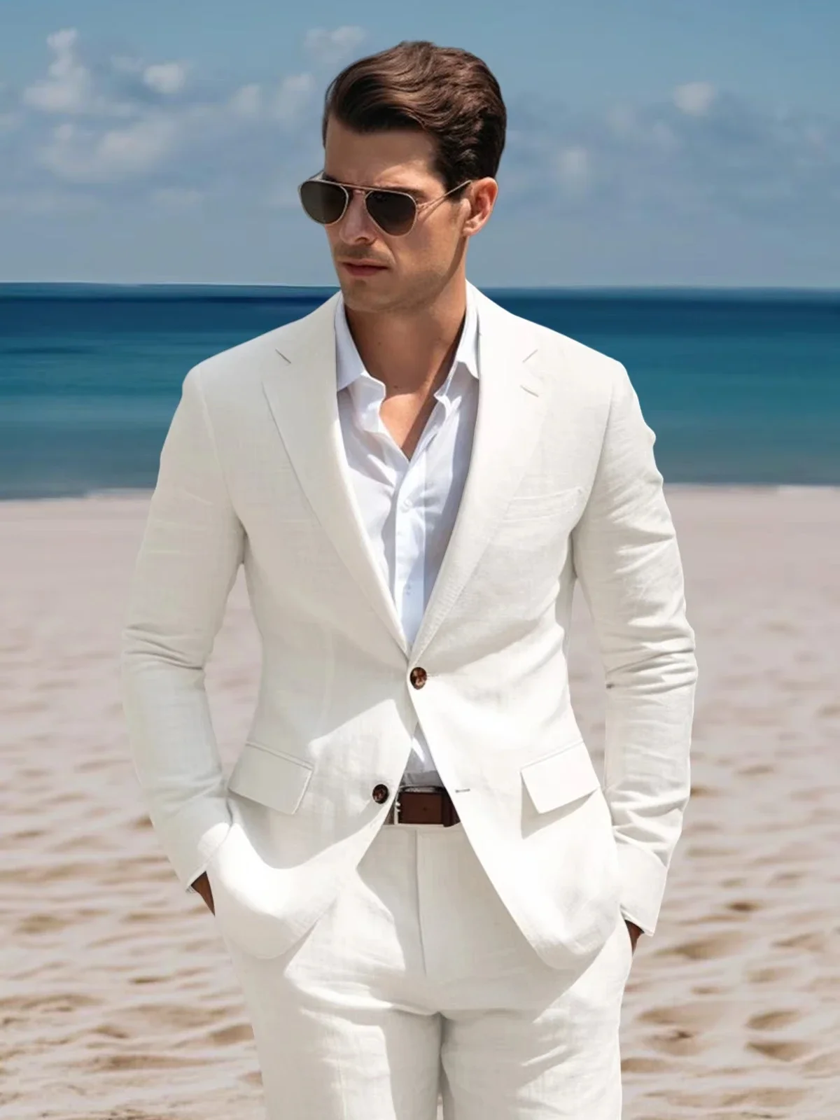 Linen Suit for Men Beach Summer 2 Piece Slim Fit Wedding Fashion Casual Man Outfit Set Party Breathable Blazer Pants New
Linen Suit for Men Beach Summer 2 Piece Slim Fit Wedding Fashion Casual Man Outfit Set Party Breathable Blazer Pants New