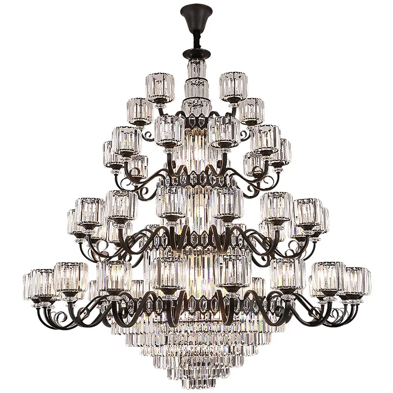 Villa chandelier crystal building middle floor light luxury loft American luxury hall high hollow living room
Villa chandelier crystal building middle floor light luxury loft American luxury hall high hollow living room