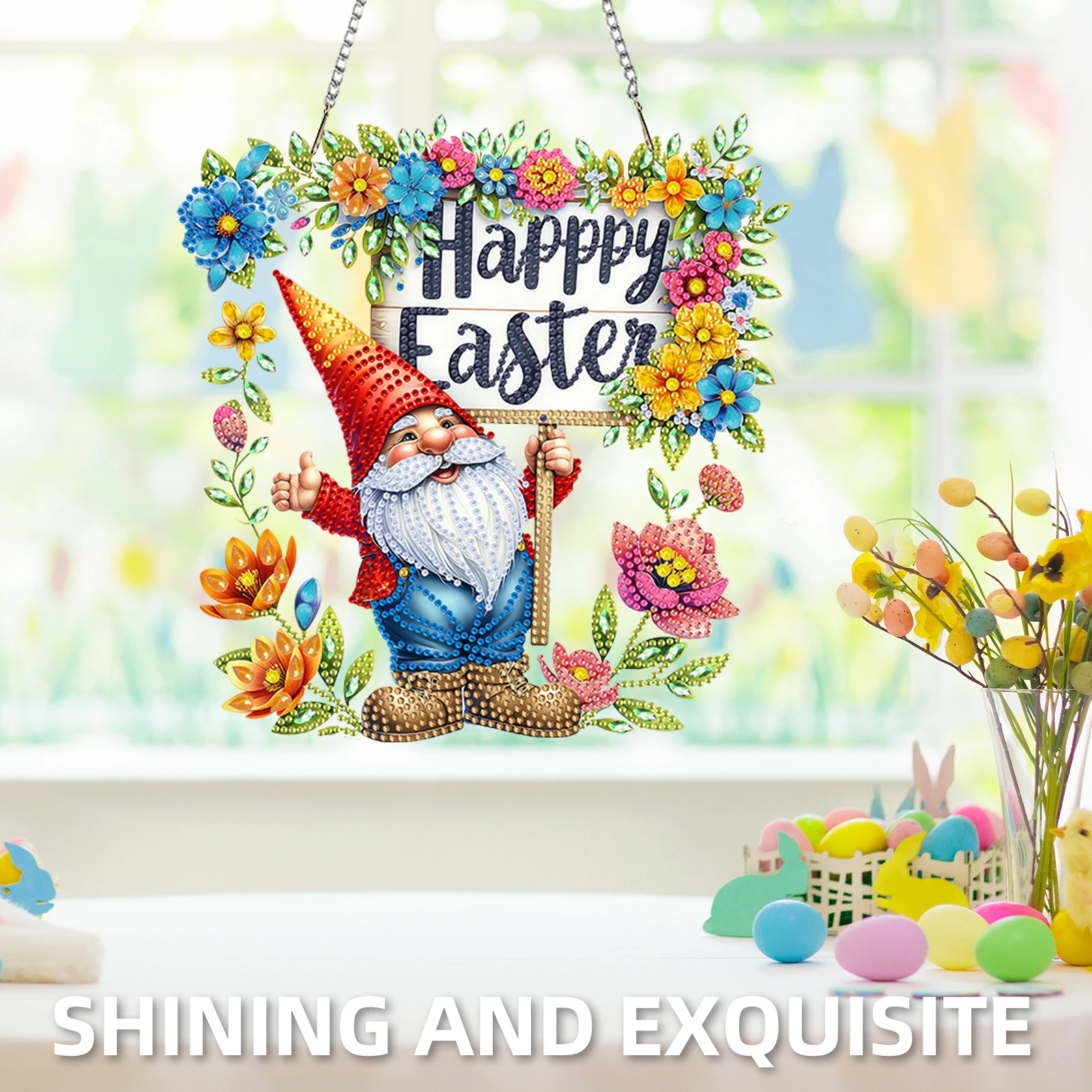 Easter 2D Flat DIY Acrylic Diamond Art Pendant Special Shape Crystal Painting Crafts Kit Single Side Drill for Home Office Decor
Easter 2D Flat DIY Acrylic Diamond Art Pendant Special Shape Crystal Painting Crafts Kit Single Side Drill for Home Office Decor