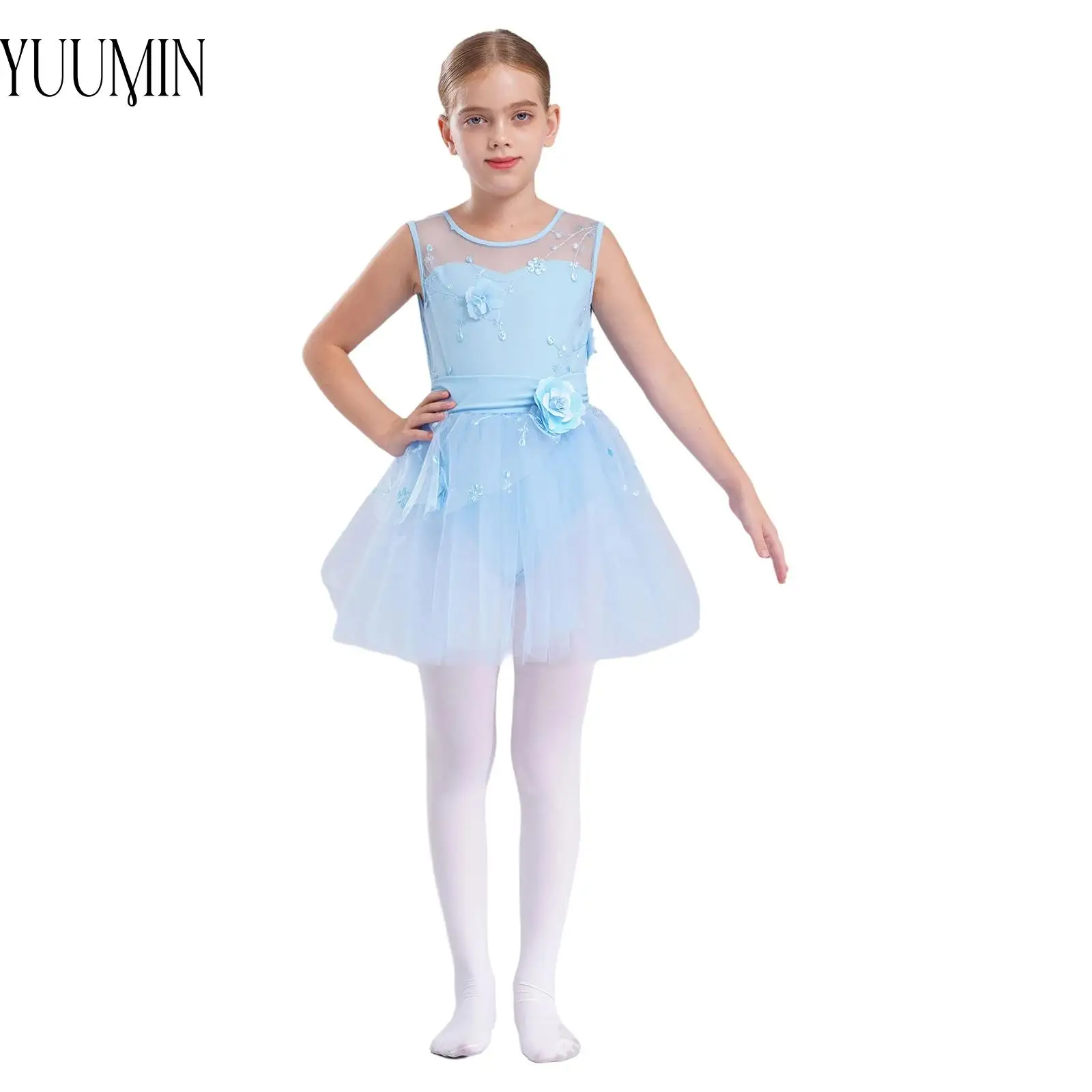 Children Girls Ballet Dance Tutu Dress Performance Competition Costume Sleeveless Applique Embroidered Dress Fashion Dance Wear
Children Girls Ballet Dance Tutu Dress Performance Competition Costume Sleeveless Applique Embroidered Dress Fashion Dance Wear