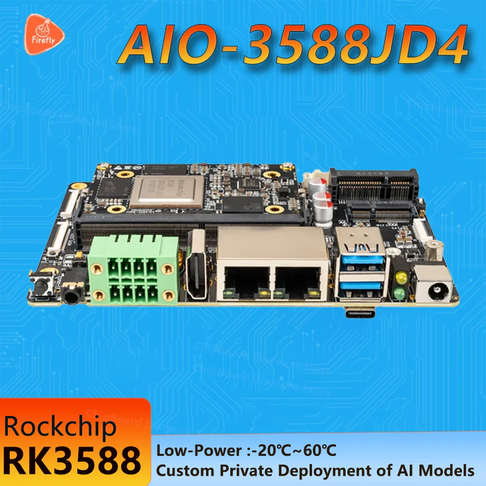 AIO-3588JD4 AI Large-Model Motherboard Board 8K Decoding Edge Computing Ruixin Micro RK3588 8-Core 64-Bit CPU Private Deployment
AIO-3588JD4 AI Large-Model Motherboard Board 8K Decoding Edge Computing Ruixin Micro RK3588 8-Core 64-Bit CPU Private Deployment