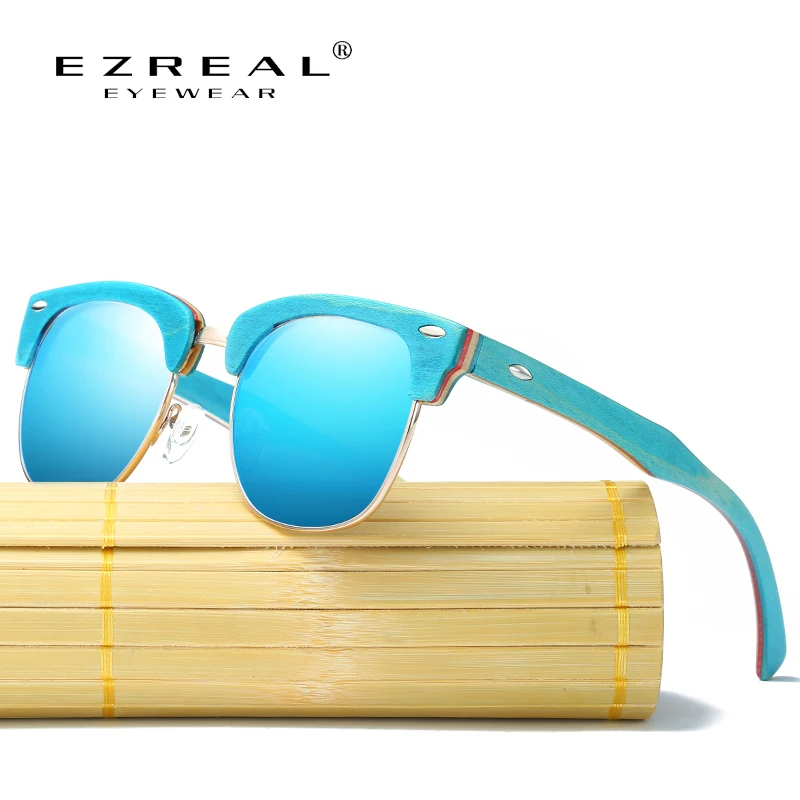 EZREAL Half Frame Wooden Sunglasses Women Brand Design Vintage Rivet Unisex Bamboo Sunglasses Men High Quality Eyewear Oculos
EZREAL Half Frame Wooden Sunglasses Women Brand Design Vintage Rivet Unisex Bamboo Sunglasses Men High Quality Eyewear Oculos