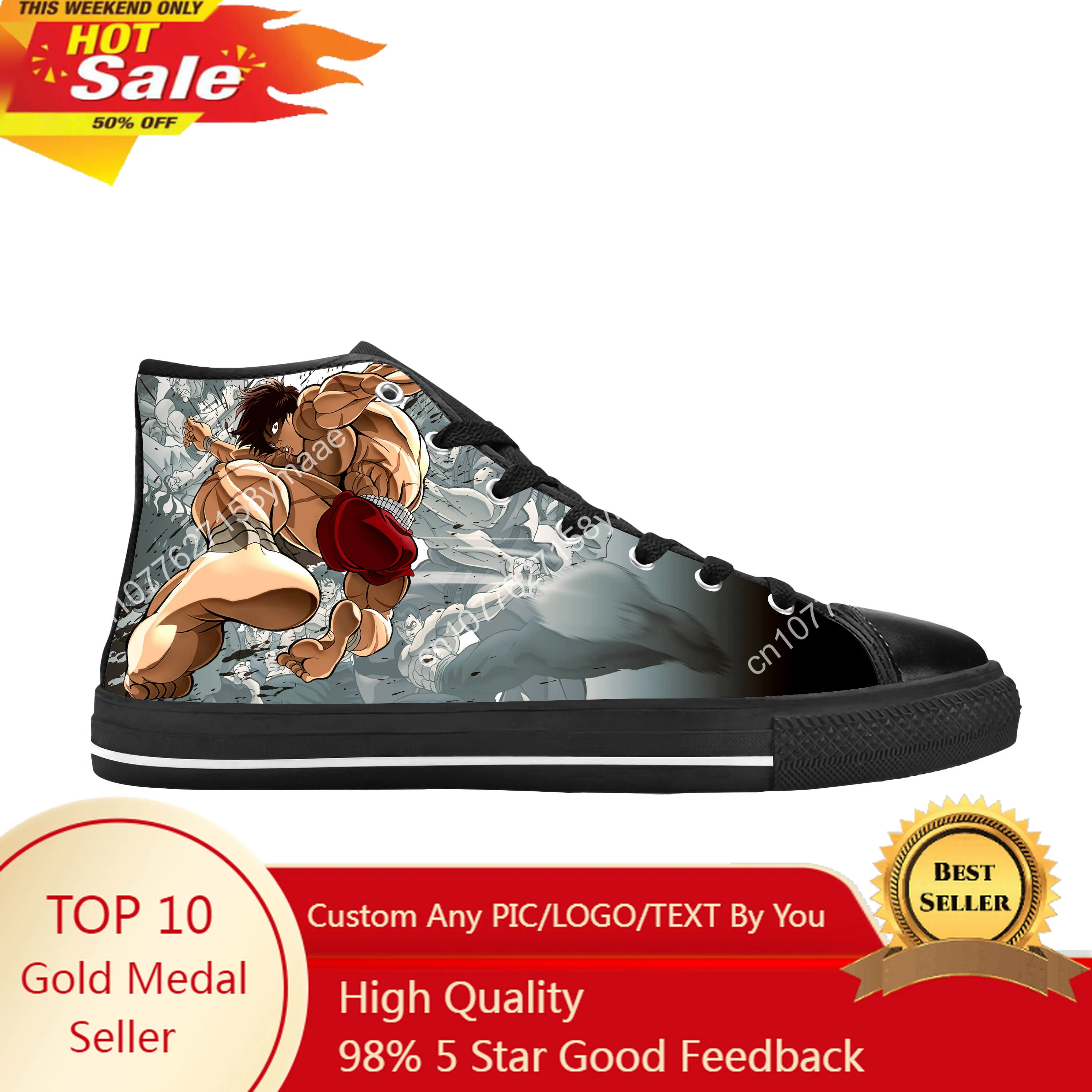 Japanese Anime Manga Baki Hanma Baki The Grappler Casual Cloth Shoes High Top Comfortable Breathable 3D Print Men Women Sneakers
Japanese Anime Manga Baki Hanma Baki The Grappler Casual Cloth Shoes High Top Comfortable Breathable 3D Print Men Women Sneakers