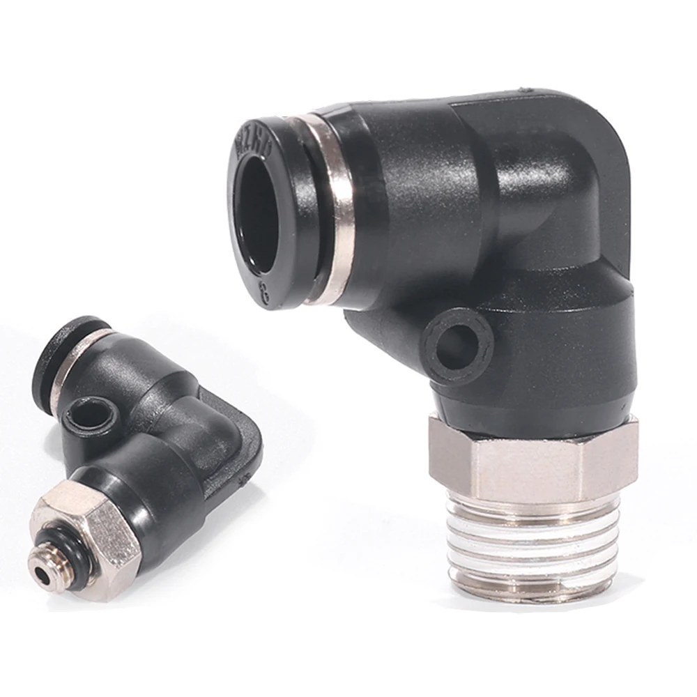 Black PL Pneumatic Quick Connector 4 6 8 10 12mm Hose Fitting Male Thread 1/8" 1/4" 3/8" 1/2" BSP Elbow Plug-In Quick Connector
Black PL Pneumatic Quick Connector 4 6 8 10 12mm Hose Fitting Male Thread 1/8" 1/4" 3/8" 1/2" BSP Elbow Plug-In Quick Connector
