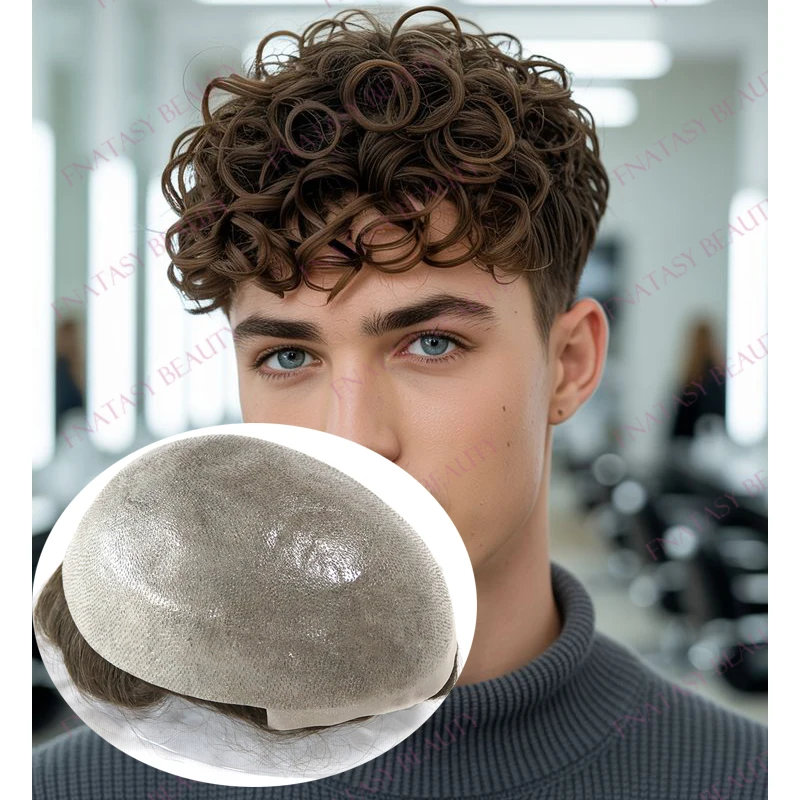 Super Durable Skin Base Human Hair Men's Toupee Undetectable #7#17 Ash Brown 20mm Curly Natural Hairline Grey Black Hair System
Super Durable Skin Base Human Hair Men's Toupee Undetectable #7#17 Ash Brown 20mm Curly Natural Hairline Grey Black Hair System