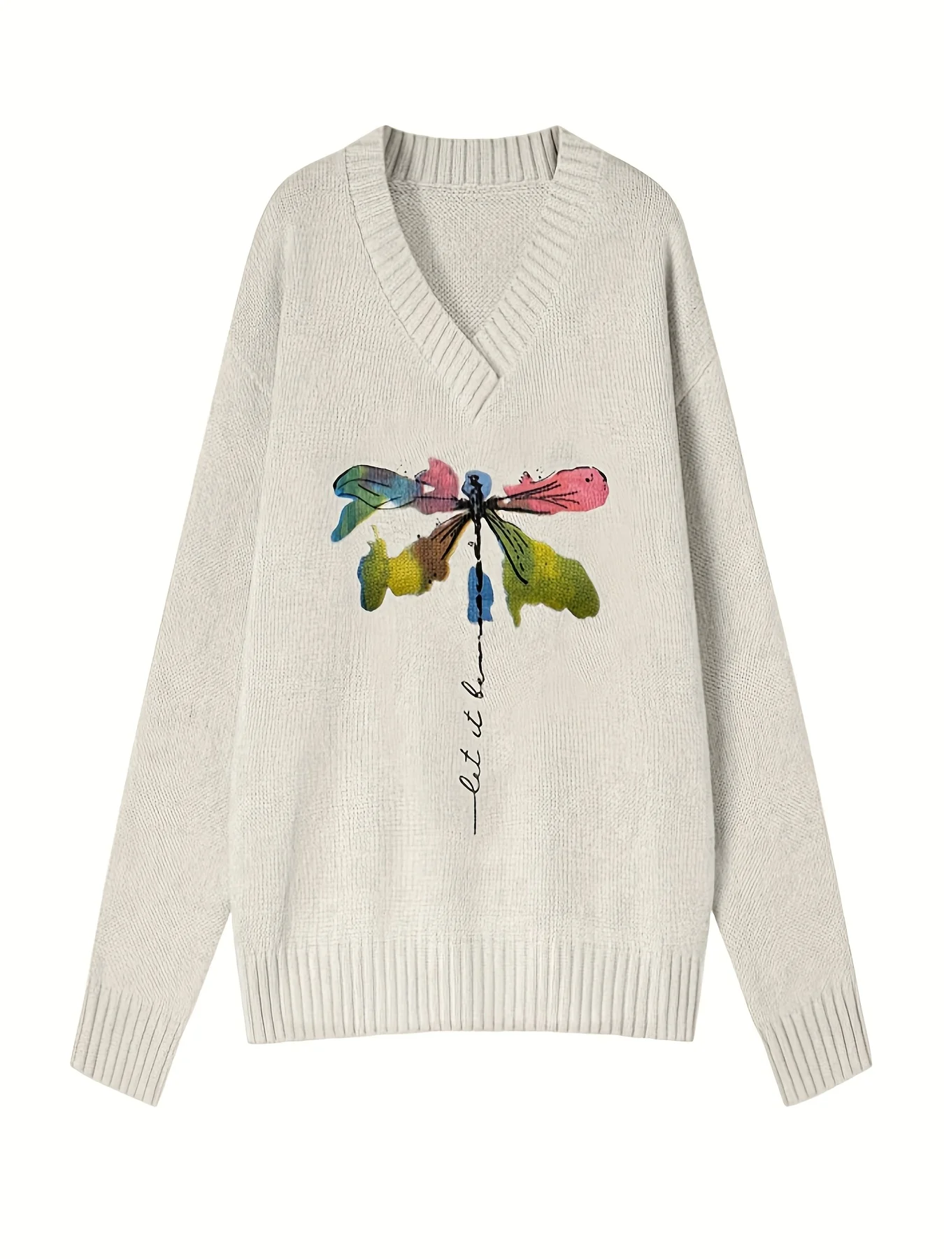 Plus Size Women Casual Printed V-Neck Long Sleeve Knit Pullover, Autumn Winter All-match Daily Wear
Plus Size Women Casual Printed V-Neck Long Sleeve Knit Pullover, Autumn Winter All-match Daily Wear