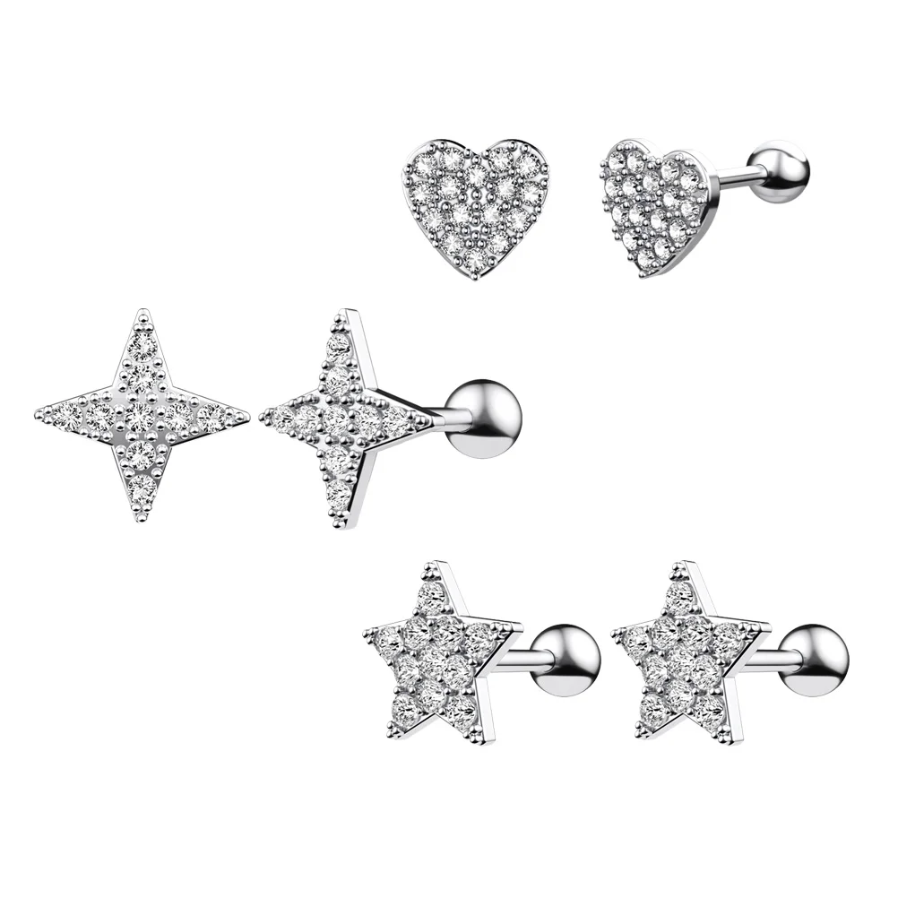 3 Pairs Women Ear Stud Earrings Jewelry for Girls Delicate Decors Mini Exquisite Piercing Helix
3 Pairs Women Ear Stud Earrings Jewelry for Girls Delicate Decors Mini Exquisite Piercing Helix