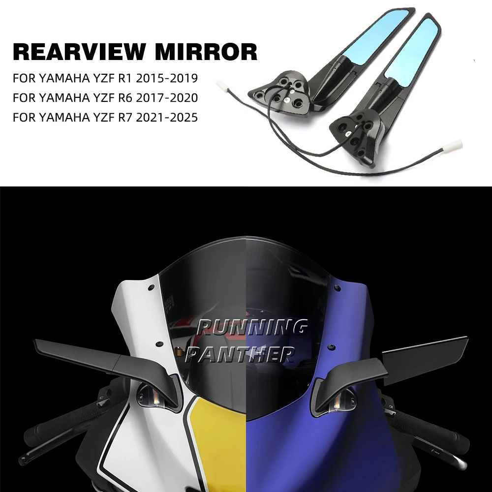 Motorcycle Side Mirrors For YAMAHA YZF R7 2021-2025 YZF R6 17-20 YZF R1 15-19 Rearview Mirror Adjustable Rotating With Light
Motorcycle Side Mirrors For YAMAHA YZF R7 2021-2025 YZF R6 17-20 YZF R1 15-19 Rearview Mirror Adjustable Rotating With Light