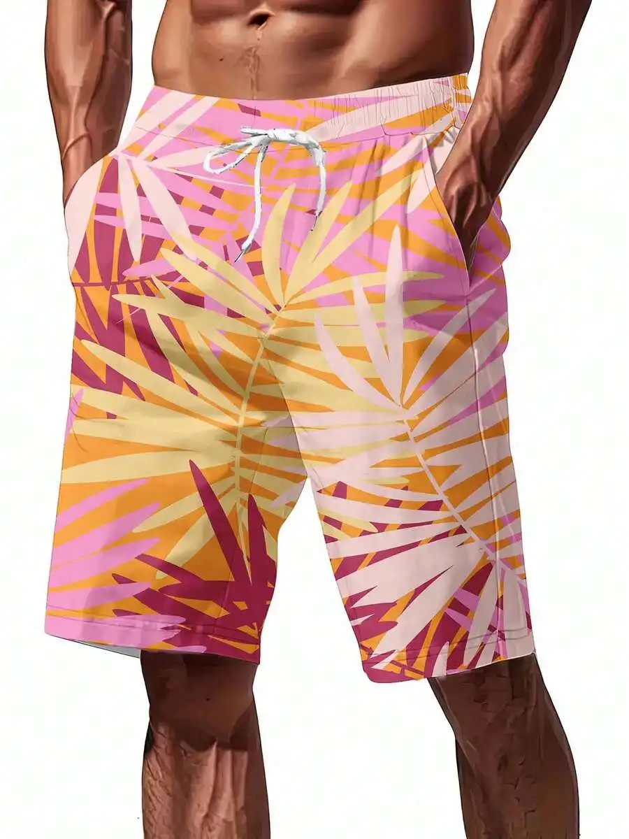 Mens Colorful Tropical Leaf Print Swim Trunks For Beach Pool Leisure Sports
Mens Colorful Tropical Leaf Print Swim Trunks For Beach Pool Leisure Sports