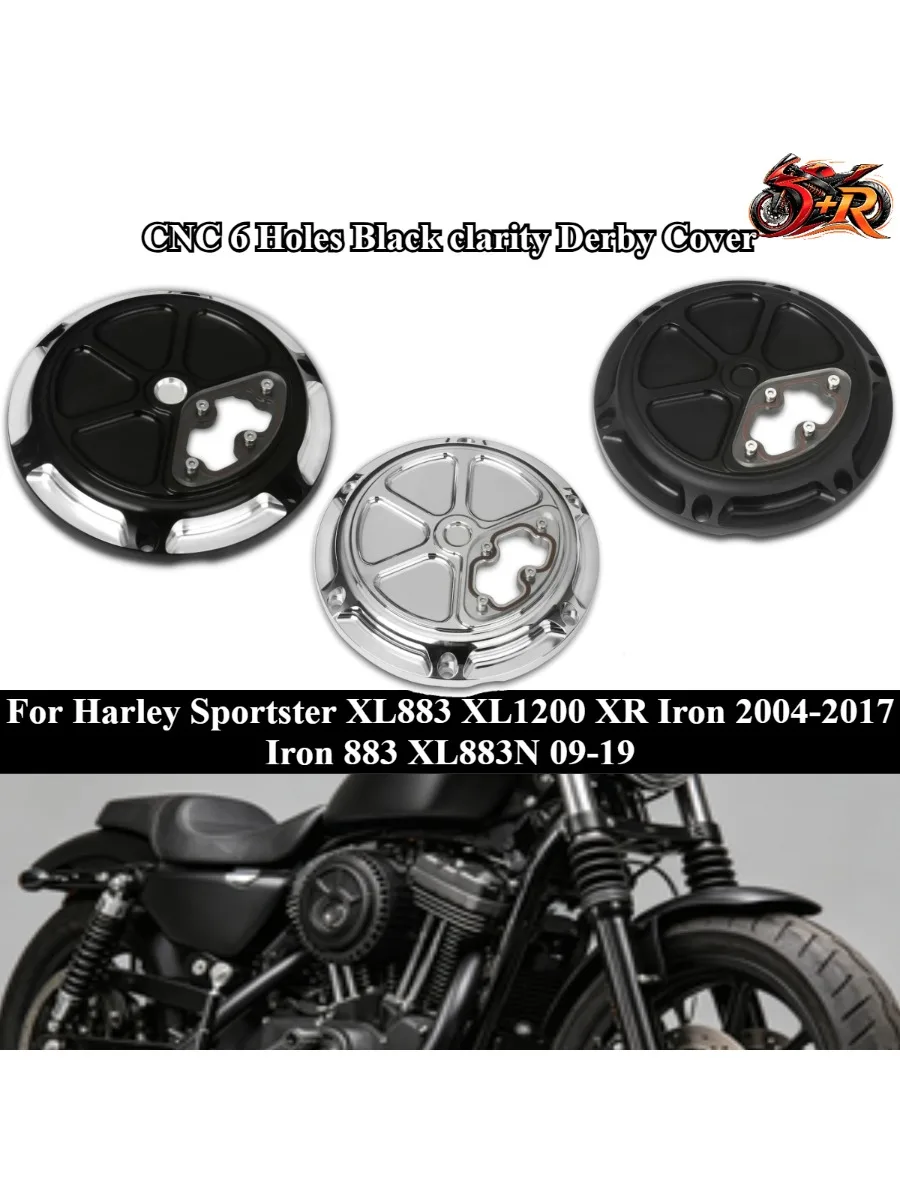 NEW CNC 6 Holes Black clarity Derby Cover For Harley Sportster XL883 XL1200 XR Iron 2004-2017 Iron 883 XL883N 09-19
NEW CNC 6 Holes Black clarity Derby Cover For Harley Sportster XL883 XL1200 XR Iron 2004-2017 Iron 883 XL883N 09-19