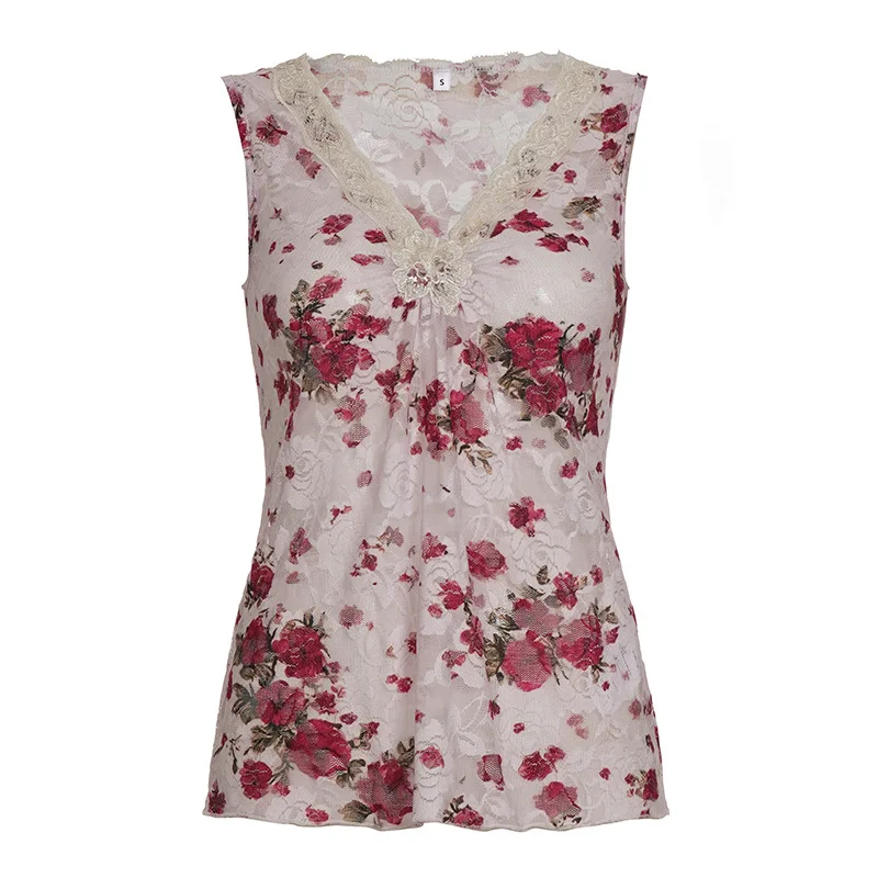 Women's Vacation Style Floral Print V-neck Lace Camisole Sleeveless Vest Top
Women's Vacation Style Floral Print V-neck Lace Camisole Sleeveless Vest Top