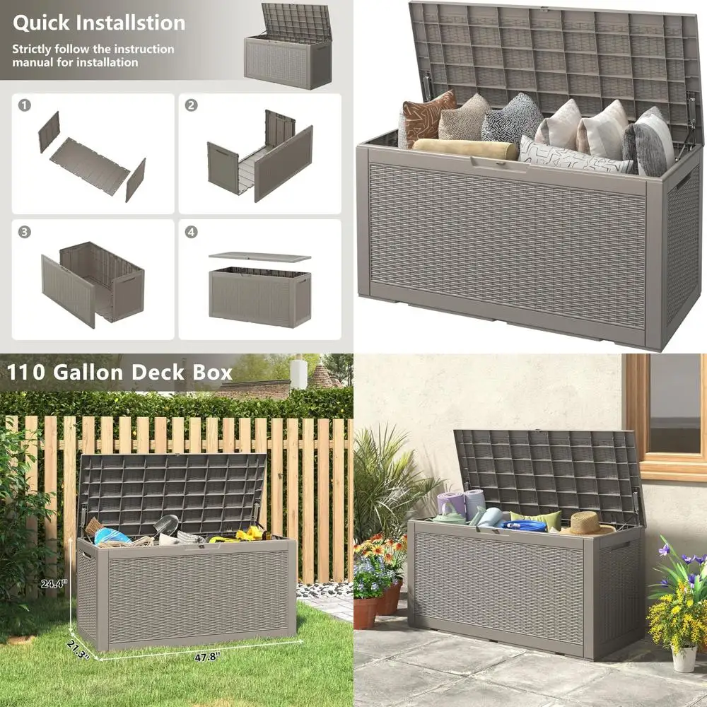 Уличный ящик для хранения, ящик для хранения из полимерной смолы для использования в помещении и на улице, водонепроницаемый ящик для хранения с запирающейся крышкой (серый, 100 галлонов)
Уличный ящик для хранения, ящик для хранения из полимерной смолы для использования в помещении и на улице, водонепроницаемый ящик для хранения с запирающейся крышкой (серый, 100 галлонов)