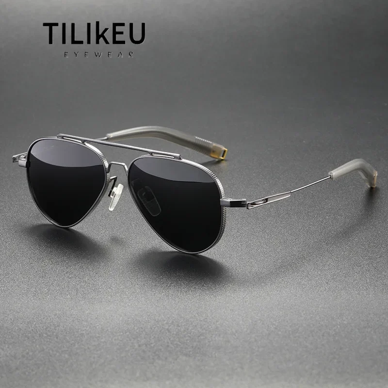 New Pilot Polarized Pure Titanium Sunglasses for Men Classic Large Frame Retro Gold Tea Shades UV400 Driving Outdoor Sun Glasses
New Pilot Polarized Pure Titanium Sunglasses for Men Classic Large Frame Retro Gold Tea Shades UV400 Driving Outdoor Sun Glasses