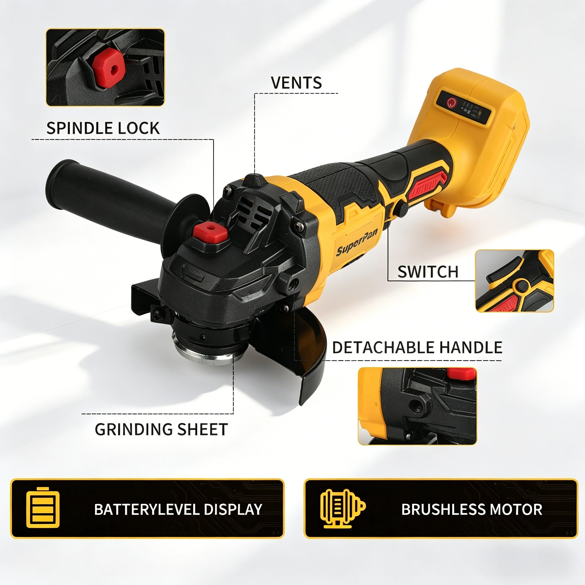 Wireless angle grinder household multifunctional polishing tool For DewaltBattery pin (Excluding battery and power adapter)
Wireless angle grinder household multifunctional polishing tool For DewaltBattery pin (Excluding battery and power adapter)