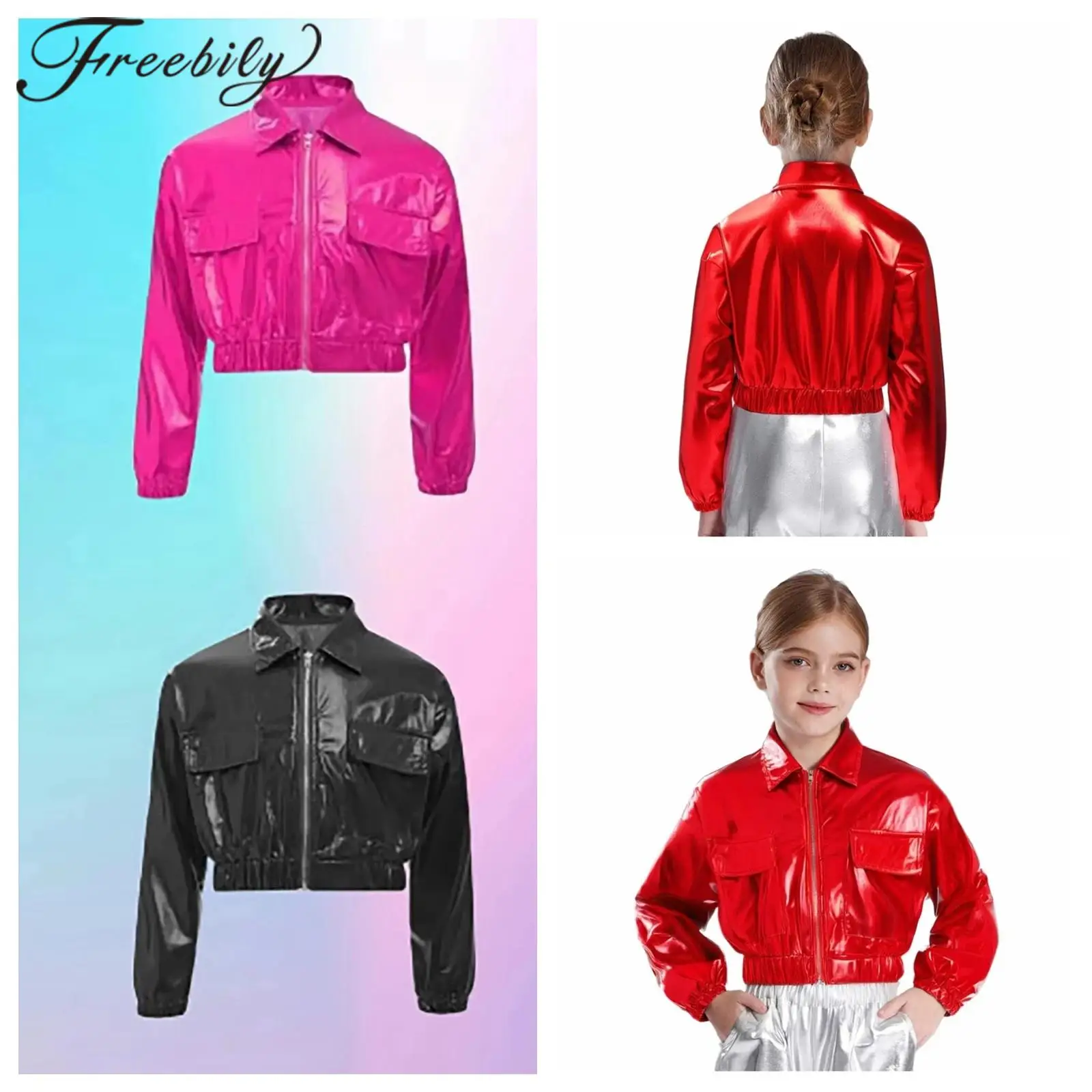 Kids Fashion Outfit Metallic Hip-Hop Jazz Dance Costume Children's Boys Girls Shiny Jacket Stage Show Hiphop Street Dance Wear
Kids Fashion Outfit Metallic Hip-Hop Jazz Dance Costume Children's Boys Girls Shiny Jacket Stage Show Hiphop Street Dance Wear