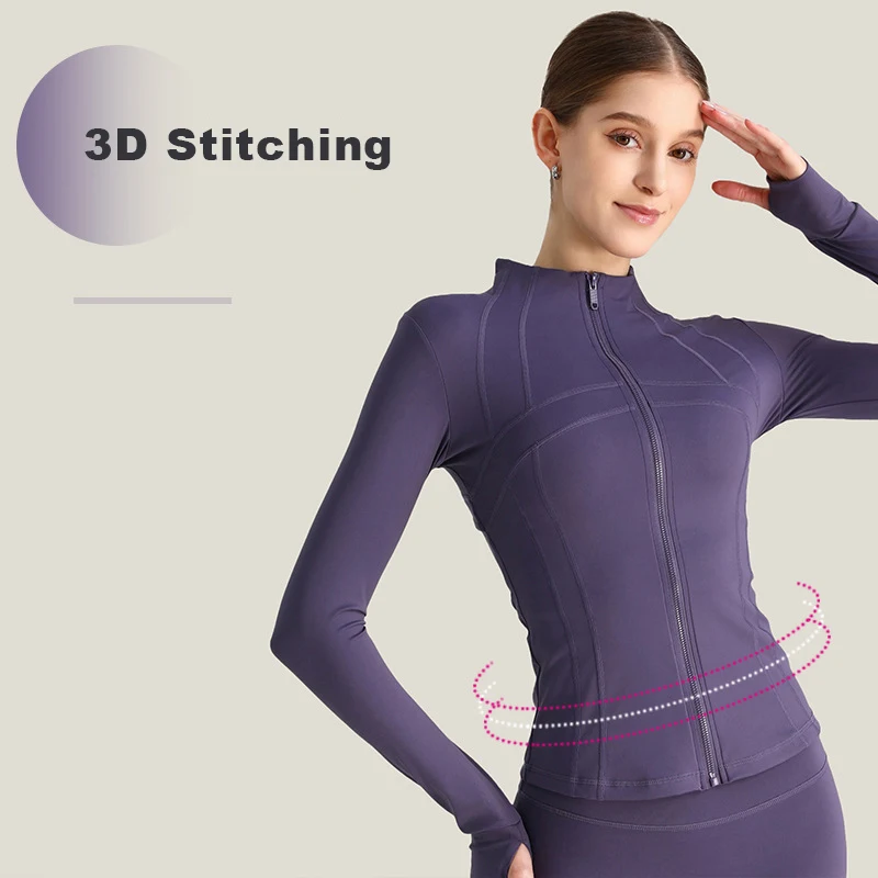 Spring And Summer High Neck Sports Jacket With Patchwork Slimming Yoga Top, Nude With Finger Cots, Fitness Suit
Spring And Summer High Neck Sports Jacket With Patchwork Slimming Yoga Top, Nude With Finger Cots, Fitness Suit