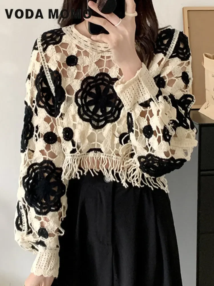 Spring Summer Korean Style Fashion Sweet Flare Long Sleeve Tender Casual Chic Blouses for Women Flower Hollow Out Design Tops
Spring Summer Korean Style Fashion Sweet Flare Long Sleeve Tender Casual Chic Blouses for Women Flower Hollow Out Design Tops