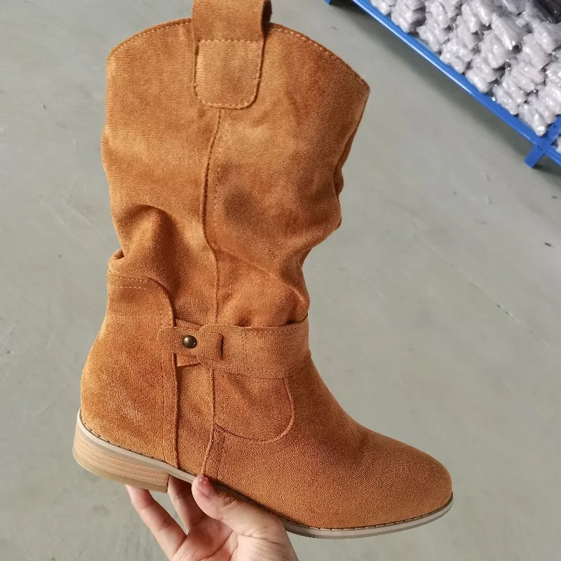 Fashion Women Retro Western Cowboy Boots Low Heel Square Toe Suede Mid Calf Boots Plus Size 40-43 Vintage Style Women's Shoes
Fashion Women Retro Western Cowboy Boots Low Heel Square Toe Suede Mid Calf Boots Plus Size 40-43 Vintage Style Women's Shoes