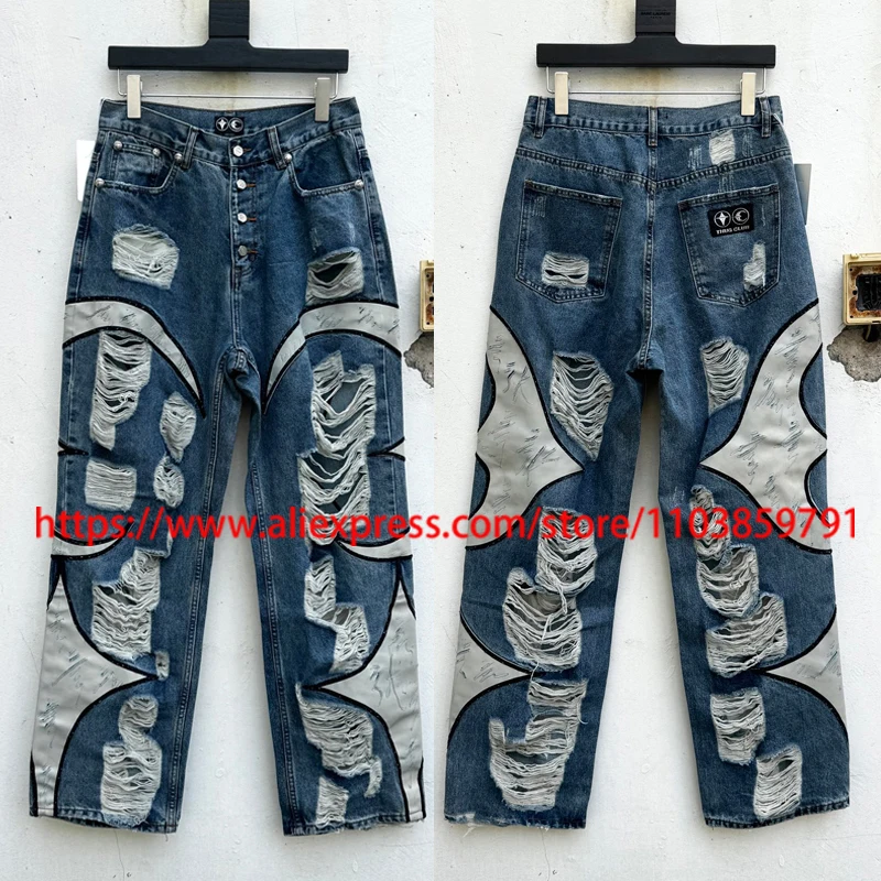 New Style THUG CLUB Jeans Street Hip Hop Trend Ripped Tassel Casual Wide-leg Pants Large Logo Print Thug Club Denim Trousers
New Style THUG CLUB Jeans Street Hip Hop Trend Ripped Tassel Casual Wide-leg Pants Large Logo Print Thug Club Denim Trousers