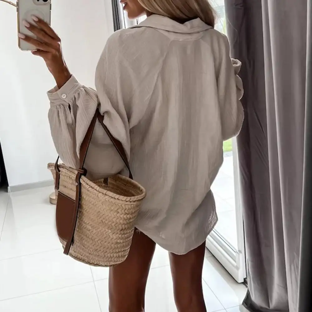 Women Shirt Shrink Resistant Casual Shirt Loose Fit Lapel Chic Long Sleeve Thin Casual Shirt
Women Shirt Shrink Resistant Casual Shirt Loose Fit Lapel Chic Long Sleeve Thin Casual Shirt