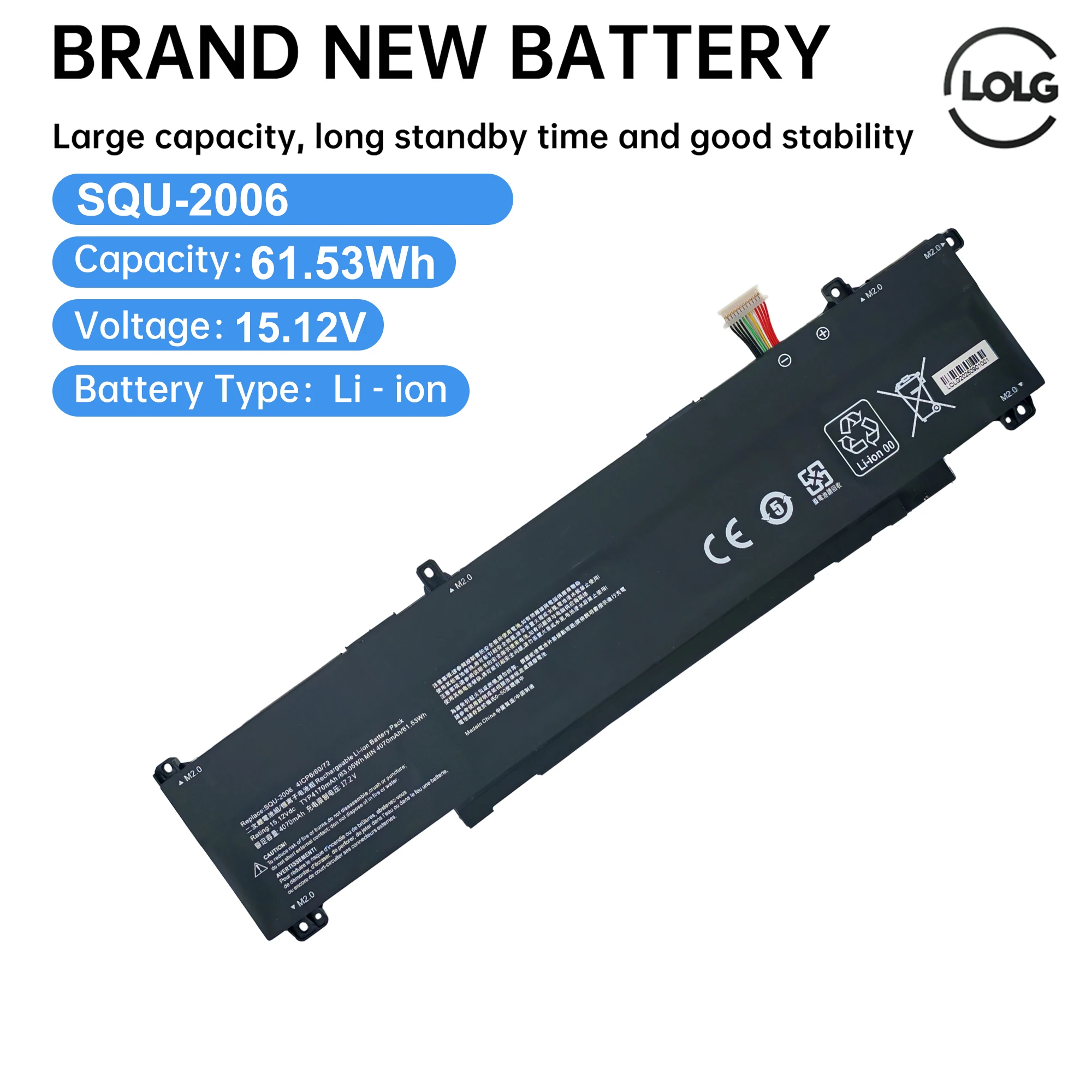 LOLG SQU-2006 Laptop Battery For Hasee S8D6 Z7D6 Z8D6 916QA155H 4ICP6/60/72
LOLG SQU-2006 Laptop Battery For Hasee S8D6 Z7D6 Z8D6 916QA155H 4ICP6/60/72