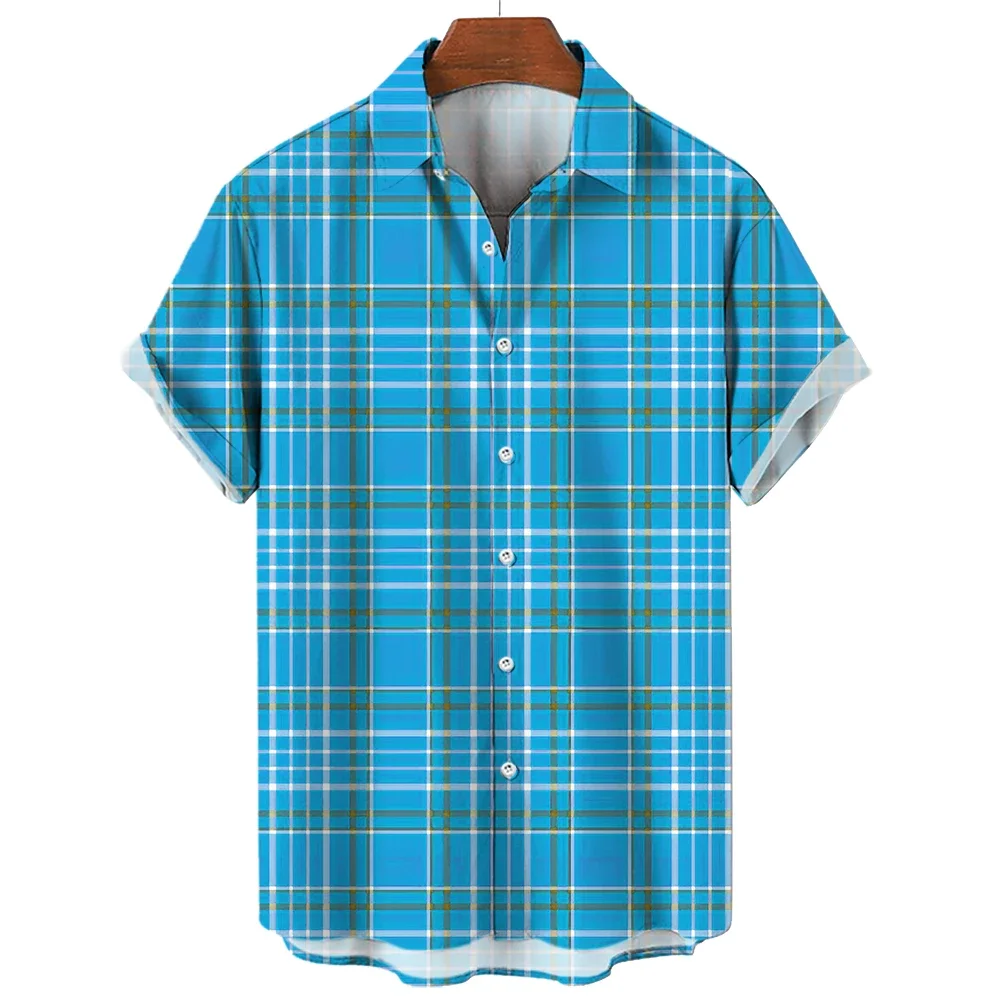 Men's plaid shirt Short sleeve T-shirt 3d striped print new casual men's top shirt
Men's plaid shirt Short sleeve T-shirt 3d striped print new casual men's top shirt