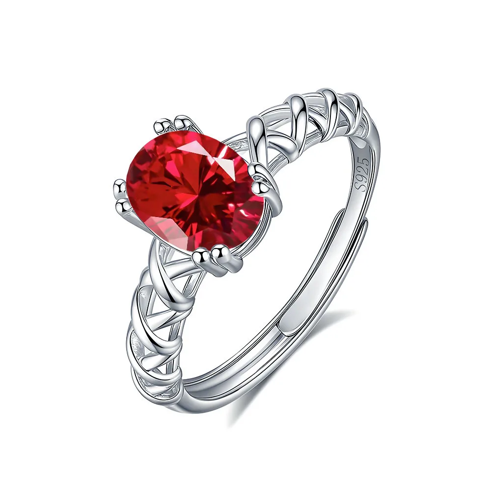 New egg-shaped artificial pigeon blood ruby ring rhombus ring arm s925 silver adjustable ring
New egg-shaped artificial pigeon blood ruby ring rhombus ring arm s925 silver adjustable ring