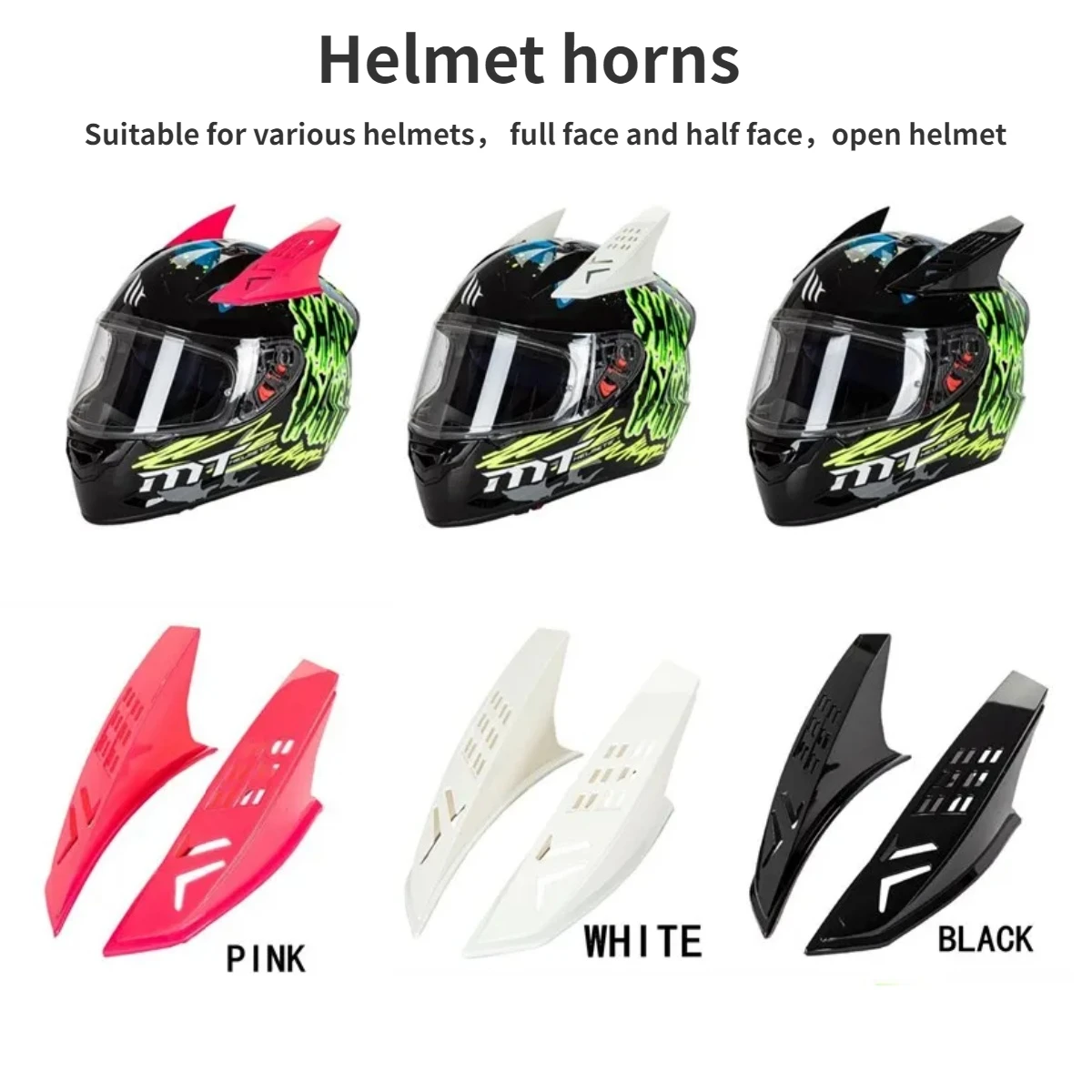 1 Set of Helmet with Cow Horn Decoration Personalized Design. Helmets with Devil Horns Are Universal for All Types of Helmets
1 Set of Helmet with Cow Horn Decoration Personalized Design. Helmets with Devil Horns Are Universal for All Types of Helmets