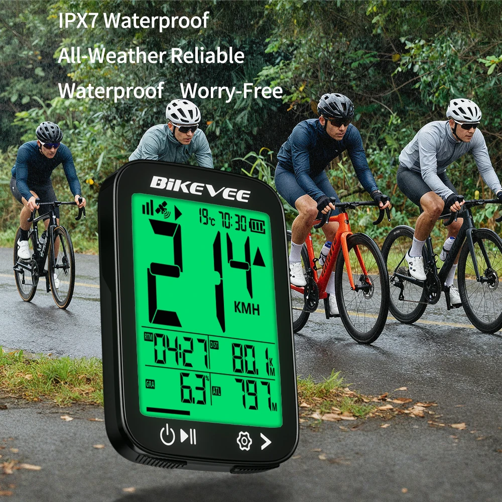 Wireless GPS Bicycle Speedometer Odometer Multi-Function Waterproof LCD Display with Auto Backlight Cycle Bike Computer