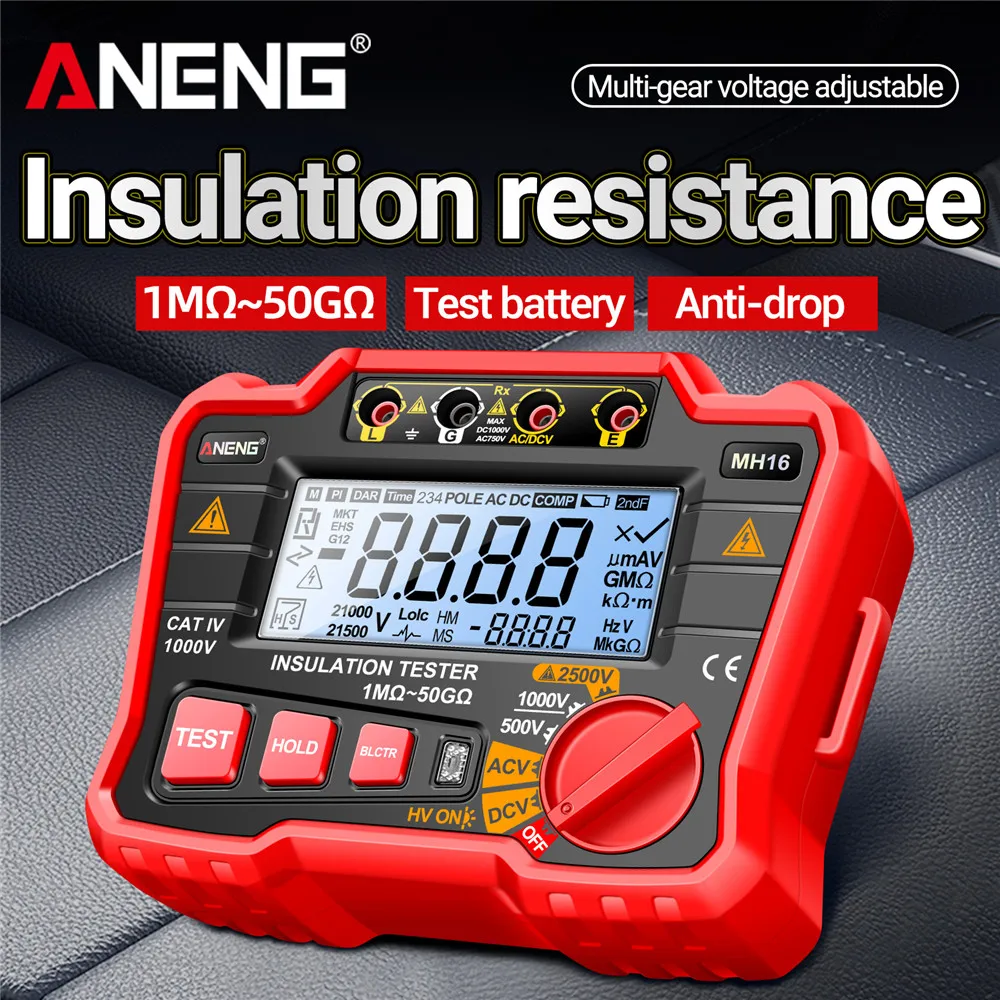 High Voltage Insulation Resistance Tester High Precision Electrical High Resistance Meter 2500V Megohm Meter Multimeter
High Voltage Insulation Resistance Tester High Precision Electrical High Resistance Meter 2500V Megohm Meter Multimeter