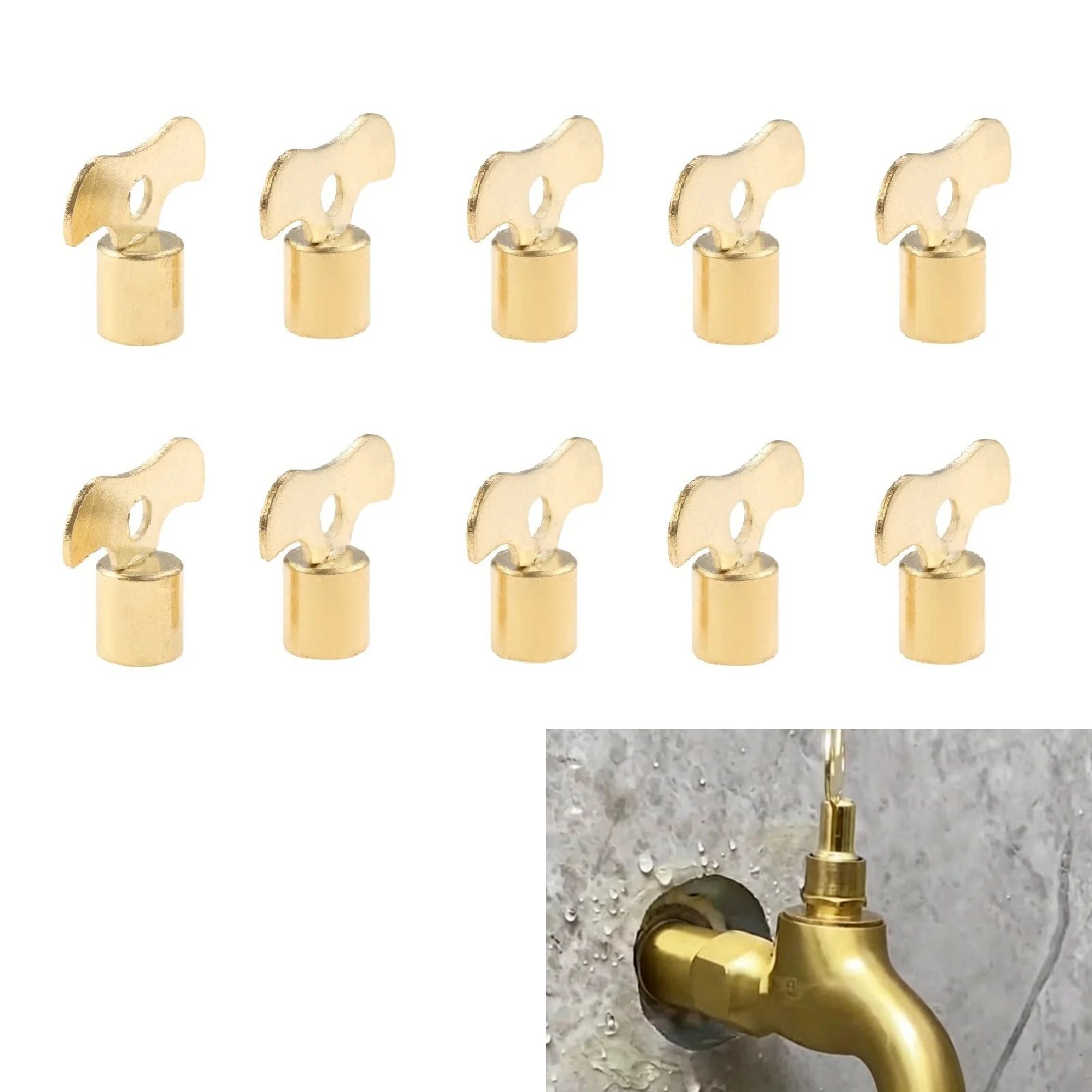 10pcs Faucet Keys Taps Valve Universal Portable Metal Switch Handle Wrench Valve 35mm Golden Outdoor/Home Garden Farm Garage
10pcs Faucet Keys Taps Valve Universal Portable Metal Switch Handle Wrench Valve 35mm Golden Outdoor/Home Garden Farm Garage