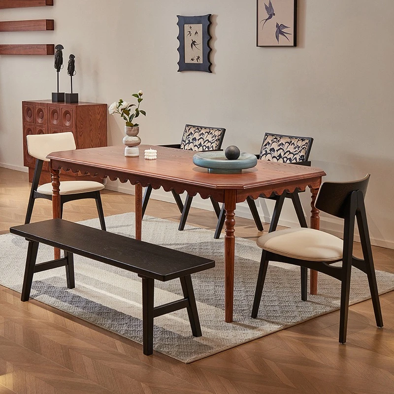 1.5 meters solid wood dining table and chairs retro light luxury rectangular table living room home dining table premium
1.5 meters solid wood dining table and chairs retro light luxury rectangular table living room home dining table premium