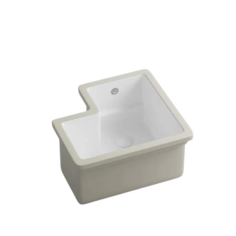 Balcony corner cutting under the counter with washboard laundry pool L-shaped sink deepened ceramic corner single basin
Balcony corner cutting under the counter with washboard laundry pool L-shaped sink deepened ceramic corner single basin