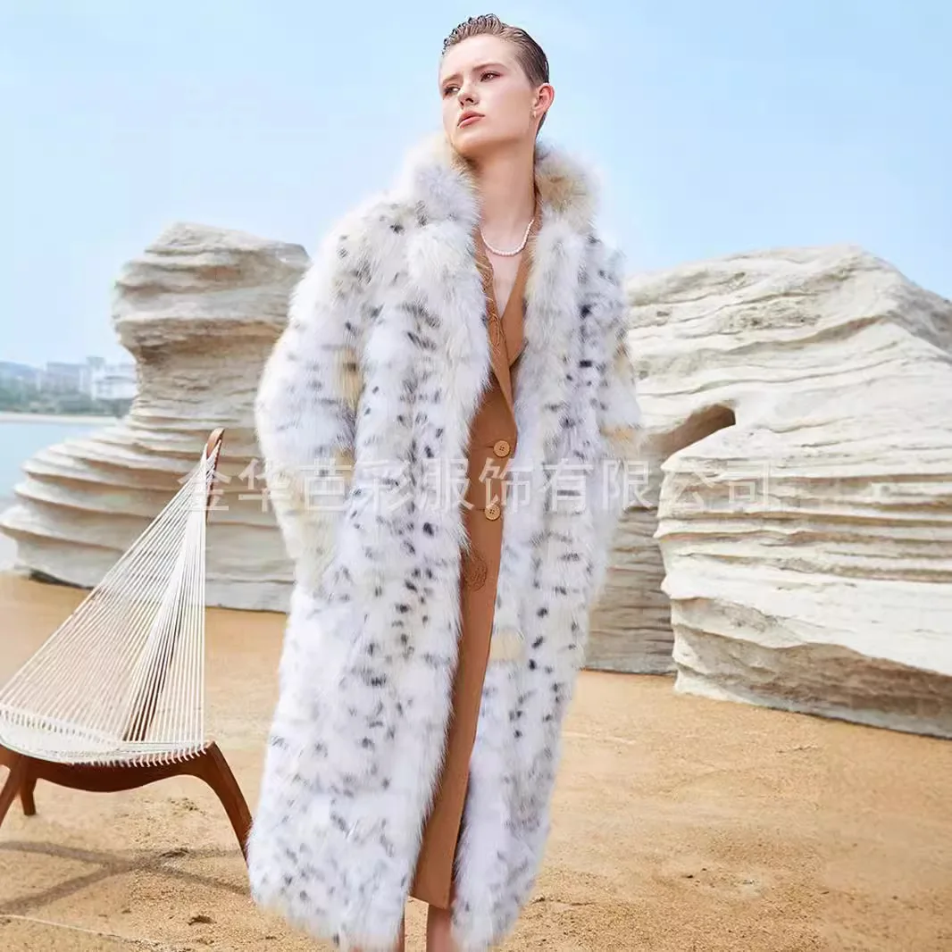 Luxury Winter Faux Fox Fur Coat Women's Stand-up Collar Leopard Print Casual Fashion Warm Long Fur Coat Soft Fluffy Jacket Trend
Luxury Winter Faux Fox Fur Coat Women's Stand-up Collar Leopard Print Casual Fashion Warm Long Fur Coat Soft Fluffy Jacket Trend