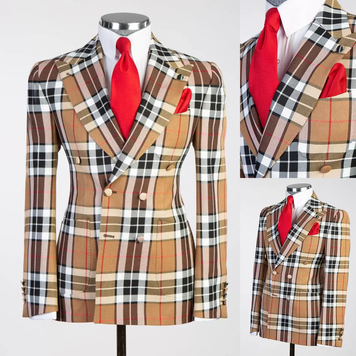 Vintage Wedding Tuxedos Check Double Breasted Men Suit Peaked Lapel 1 Piece Set Jacket Daily Groom Business Blazers Customized
Vintage Wedding Tuxedos Check Double Breasted Men Suit Peaked Lapel 1 Piece Set Jacket Daily Groom Business Blazers Customized