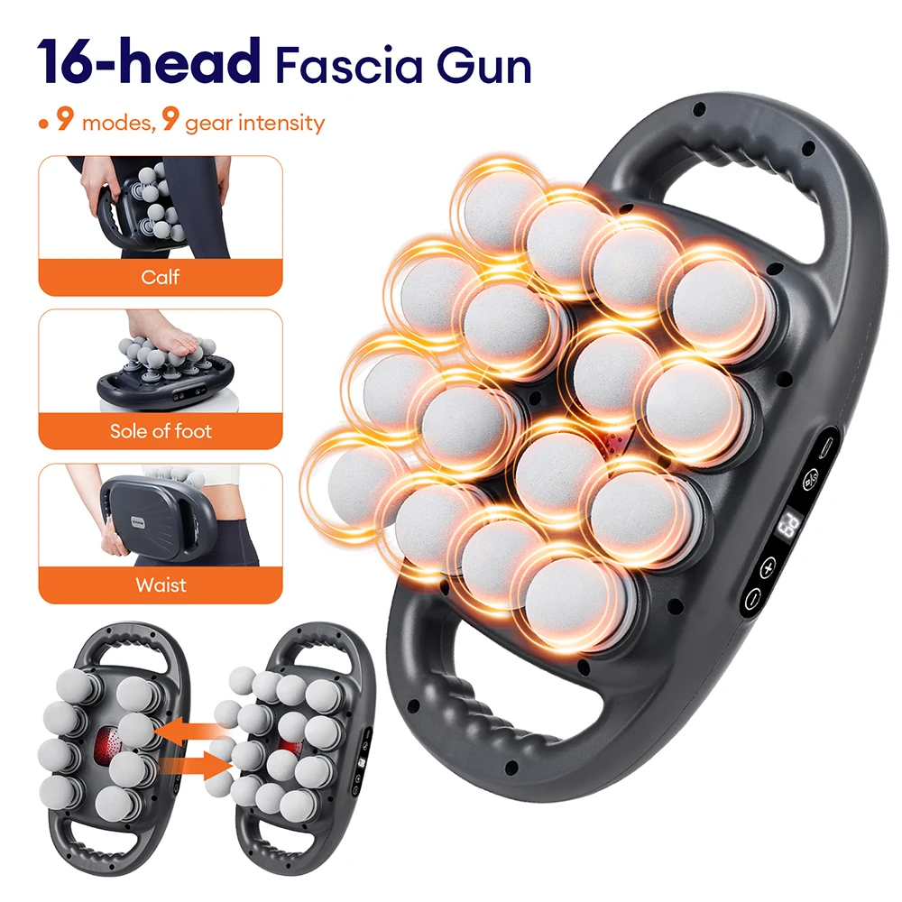 USB Rechargeable 16-head Fascia Gun 9 Levels Of Strength 9 Modes 8 Replaceable Heads To Meet The Needs Of Different Massage
USB Rechargeable 16-head Fascia Gun 9 Levels Of Strength 9 Modes 8 Replaceable Heads To Meet The Needs Of Different Massage
