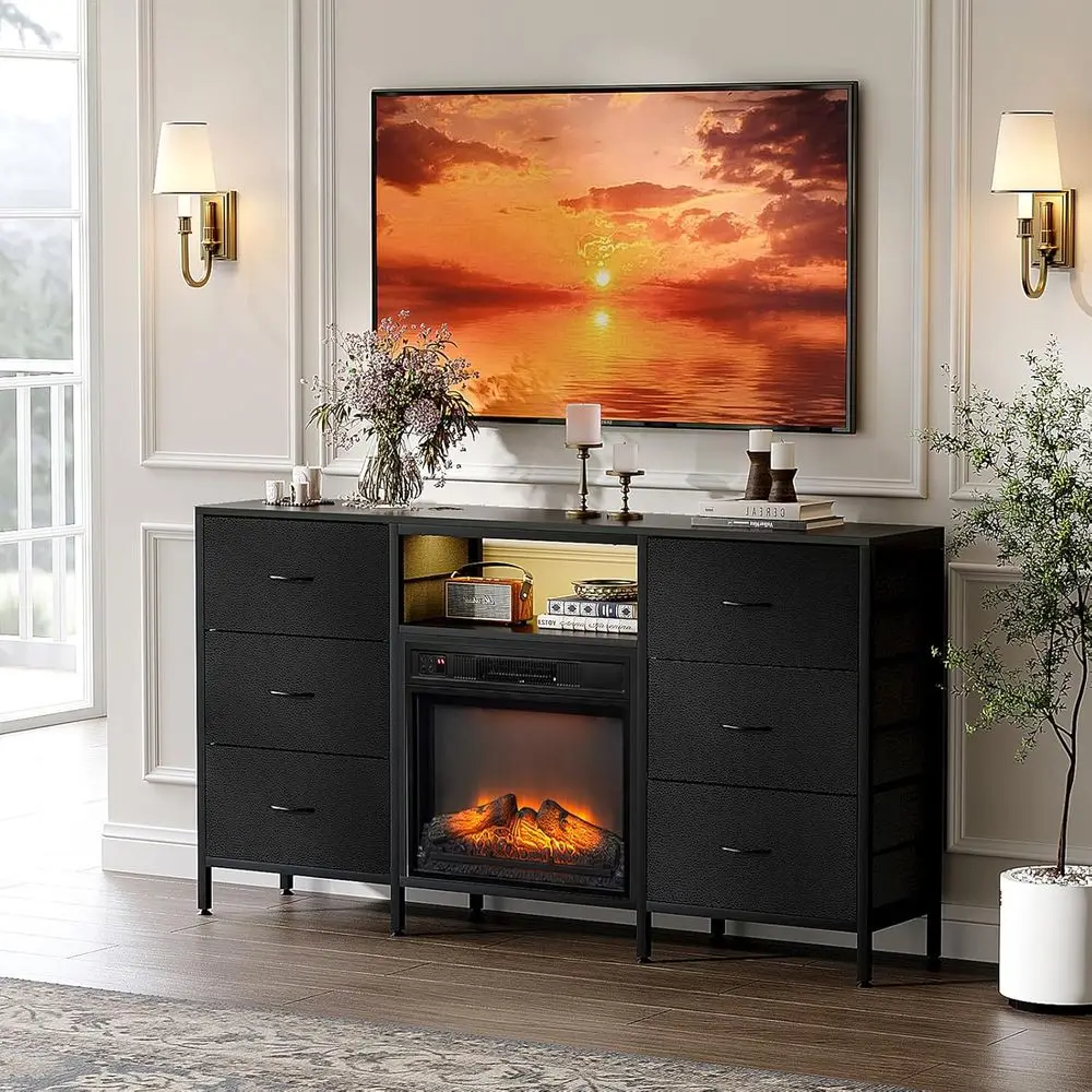 Подставка для телевизора Комод с тканевым ящиком, развлекательный центр со светодиодной подсветкой, промышленный консольный столик для телевизора с открытыми полками для хранения
Подставка для телевизора Комод с тканевым ящиком, развлекательный центр со светодиодной подсветкой, промышленный консольный столик для телевизора с открытыми полками для хранения